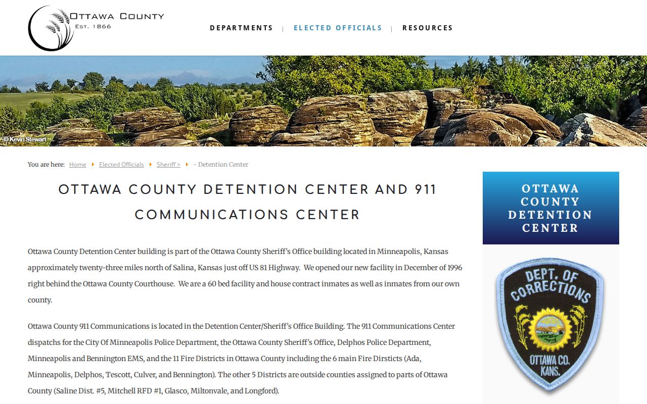 Official Ottawa County Detention Center webpage